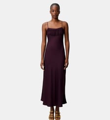 Robe fluide satinée franges Claudie Pierlot