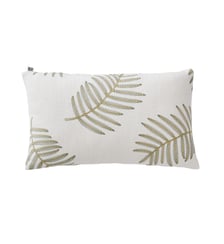 Housse De Coussin  Toile de lin viscose rebrodée de feuillages Madura