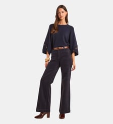 Pantalon Large Coton Mélangé Rebecca Maison 123