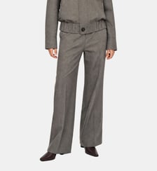 Pantalon large en laine mélangée beige The Kooples