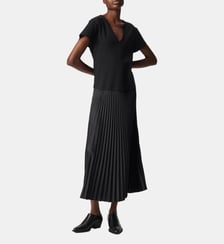 Robe longue bi-matière plissée Ikks