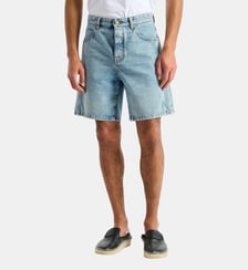 Bermuda en denim délavé Light blue Balmain