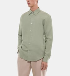 Chemise col hirondelle en coton et lin Fursac