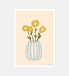 Poster   Yellow Flowers in a Blue Vase - Engberg Studio Poster & Frame