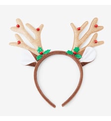Serre-tête cerf de Noël dorés à grelots Balaboosté