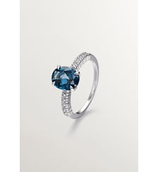 Bague en argent 925 avec topaze bleue et blanche Aristocrazy