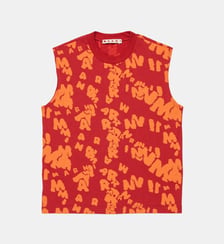 T-shirt sans manches avec logo allover Marni