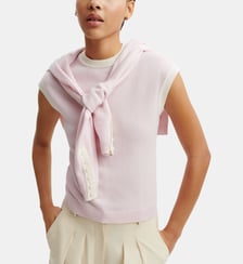 Pull droit sans manches en cachemire Bompard