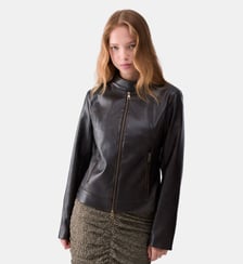 Veste Biker en Tissu Enduit Liu Jo