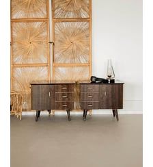 Paire de tables de chevet noires Maïa N°1466- Produit chiné Debongout