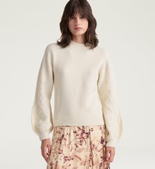 Tricot richard en laine effet sweat-shirt Momonì