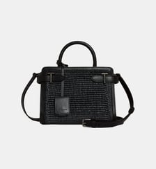 Petit sac à main Emilie effet raphia et cuir lisse Le Tanneur