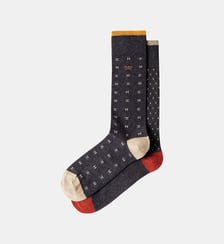 Lot De 2 Paires De Chaussettes En Coton Peigné À Motif H Hackett London