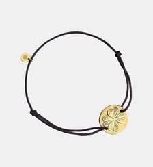 Bracelet Cordon Vermeil Trèfle - M - Noir Arthus Bertrand