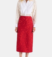 Jupe Pencil Peony Red La DoubleJ