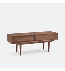 Banc TV 2 portes coulissantes, en noyer et plaqué La Redoute Interieurs