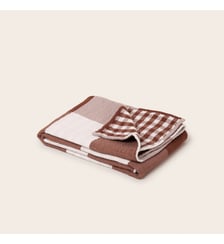 Plaid JEANIE  Double gaze gaufrée à carreaux réversible Madura