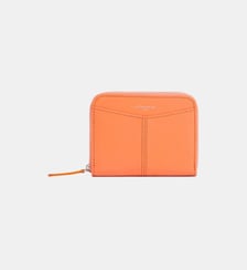 Porte-monnaie zippé avec porte cartes amovible Charlotte en cuir lisse Le Tanneur