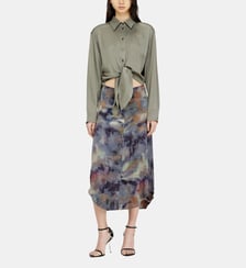 Robe en satin mi-longue avec haut noué Diesel