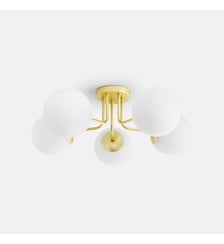 Plafonnier laiton et verre opaline La Redoute Interieurs