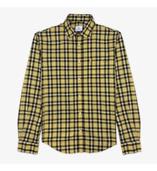 Chemise manches longues en coton à carreaux Serge Blanco
