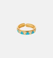 Bague ajustable avec émail coloré et strass YOLANDA Hipanema