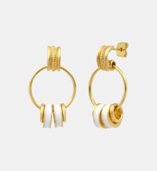 Boucles d'oreilles anneaux tiges percées   doré à l'or fin - Alicudi Satellite
