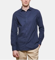 Chemise marine en voile de coton coupe droite Atelier Privé