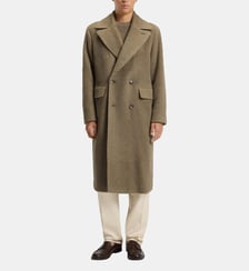 Manteau modèle Cale long croisé tissage chevrons BOSS