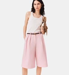 Bermudas à plis en lin mélangé Maje