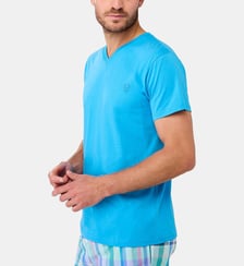 Tee-shirt en jersey de coton léger - Bleu Arthur