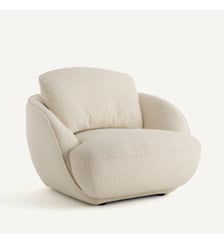 Fauteuil boule XL, en tissu bouclette AM.PM