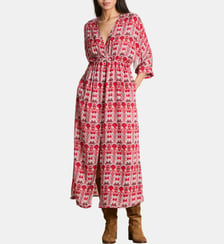 Robe longue cache-cœur à imprimé La Fée Maraboutée