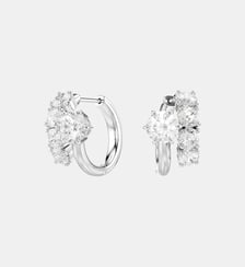 Anneaux d'oreilles Matrix, Métal rhodié Swarovski