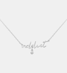 Collier à message sur chaîne Message Addict en Argent avec diamant blanc La Garçonne Diamant