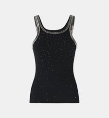 Top côtelé avec broderies bijoux Pinko