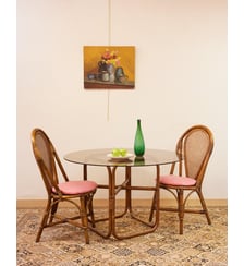 Table à manger en rotin Romy N°1509- Produit chiné Debongout