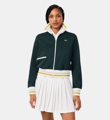 Sweatshirt zippé à détails rayés Lacoste