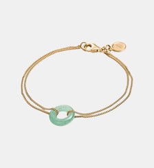 Bracelet en argent 925 doré 18K avec aventurine verte Aristocrazy