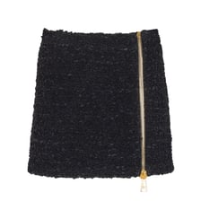 Jupe courte en tweed avec zip Balmain