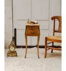 Meuble d'appoint en bois et marbre Francine N°962- Produit chiné Debongout