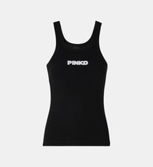 Débardeur en maille côtelée à logo pinko 3d Pinko