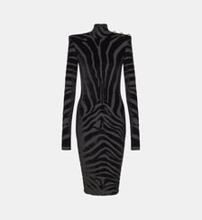 Robe courte en velours zébré Balmain