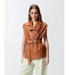 Gilet biker en cuir Pinko