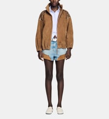 Blouson en suède à studs Sandro