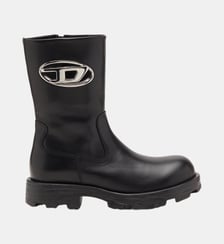 D-Hammer-Bottes de motard en cuir brillant Diesel
