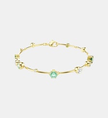 Bracelet Constella, Vert, Doré à l’or 18 carats (750/1000) Swarovski