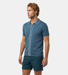 Chemise à manches courtes en coton et soie Ron Dorff