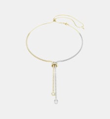 Collier en Y Hyperbola, Nœud, Finition mix de métal Swarovski