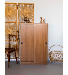 Bibliothèque en bois foncé Madeleine N°710- Produit chiné Debongout